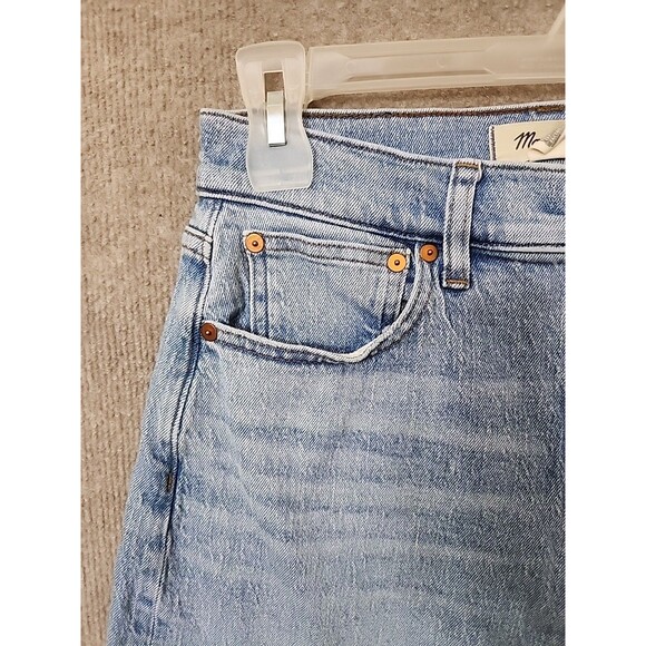 Madewell The Perfect Vintage Wide-Leg Crop Jeans Womens 27 Petite Blue Raw Hem - Picture 2 of 10